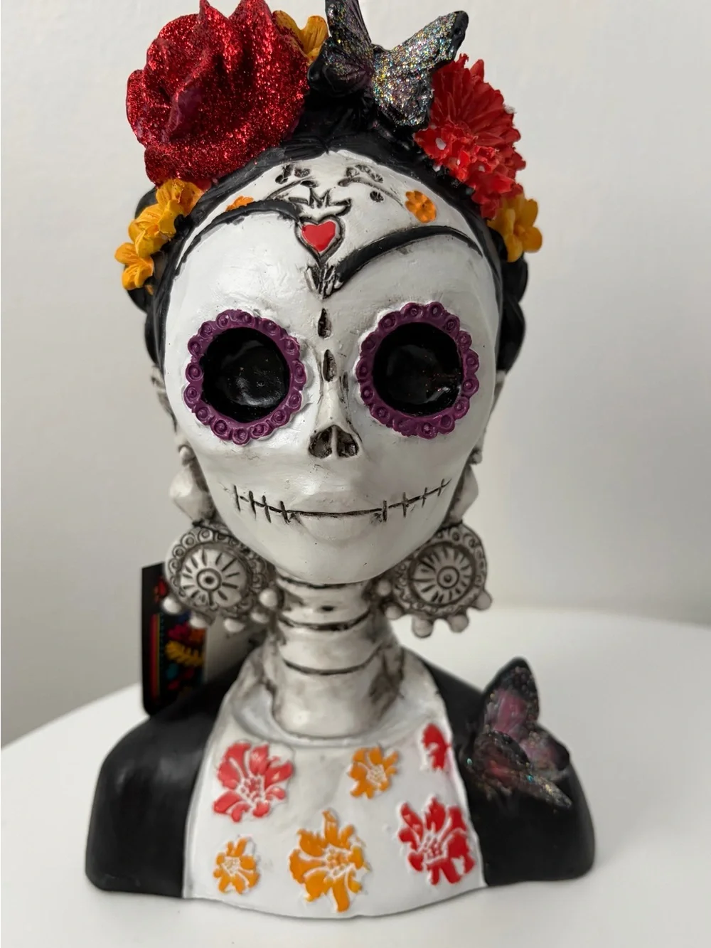NWT Dia De Los Muertos Frida Kahlo Sugar Skull Figure